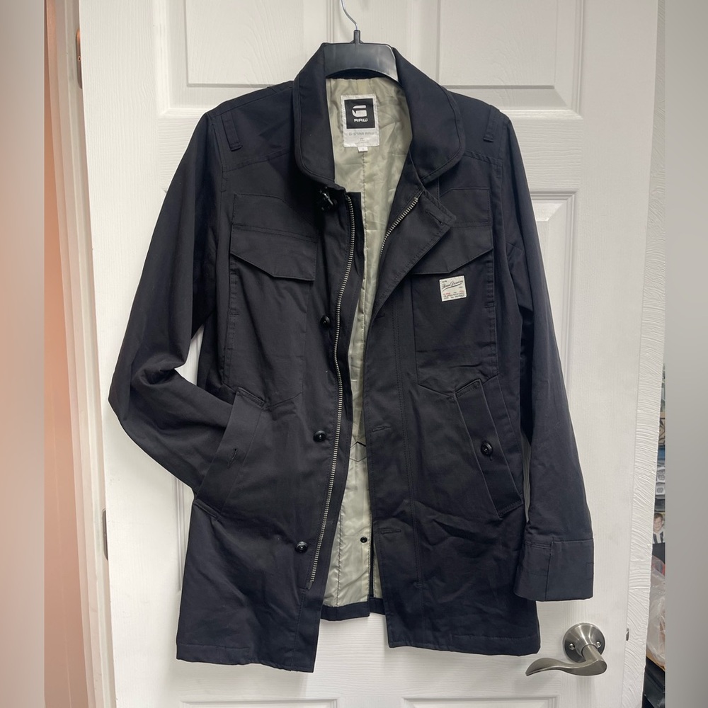 ✨HP✨ G-Star Raw Denim Men's Black Fleet Garber Trench Jacket sz S